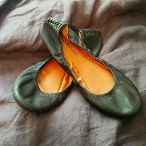 Lucky Brand Genuine Solid Black Ballerina Flats Ballet Slip on